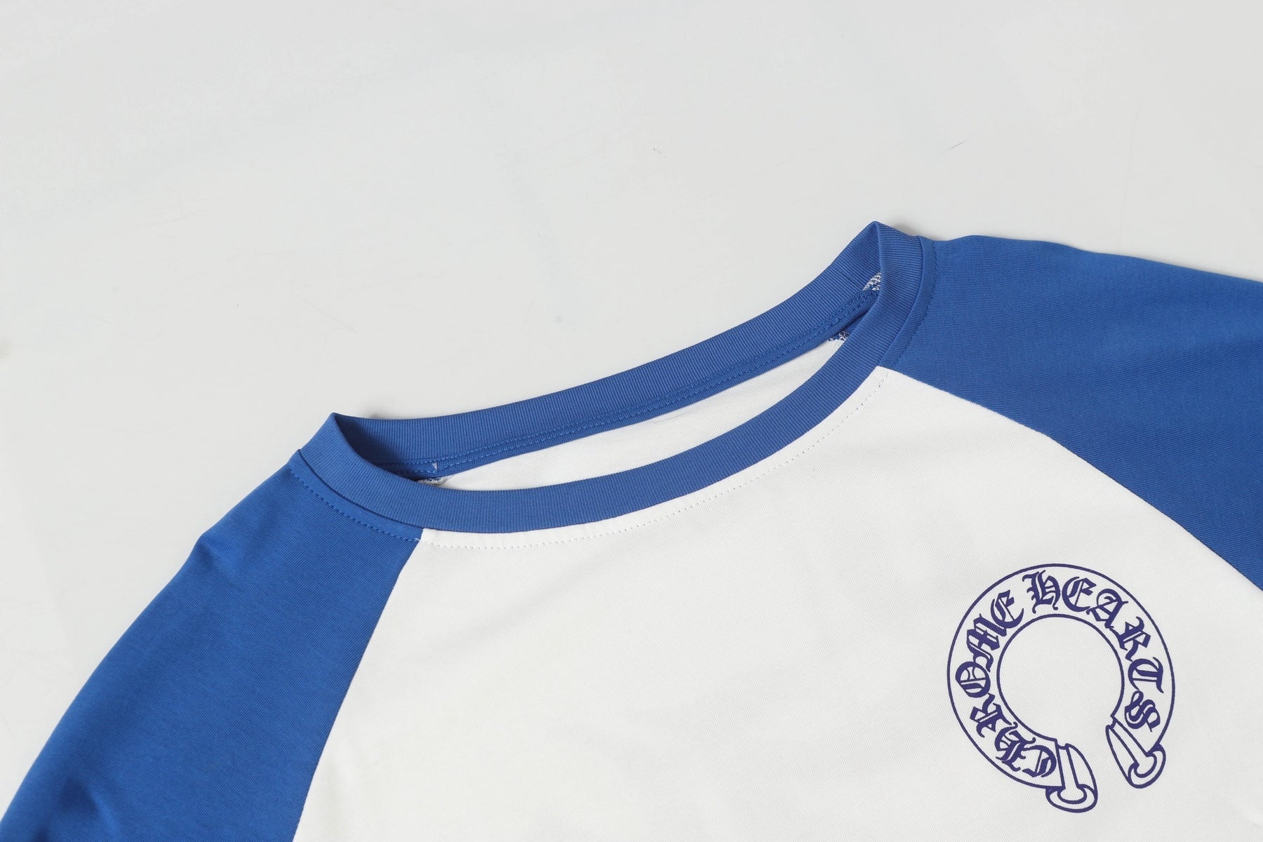 Camisa Manga Longa Chrome Hearts Azul E Branca