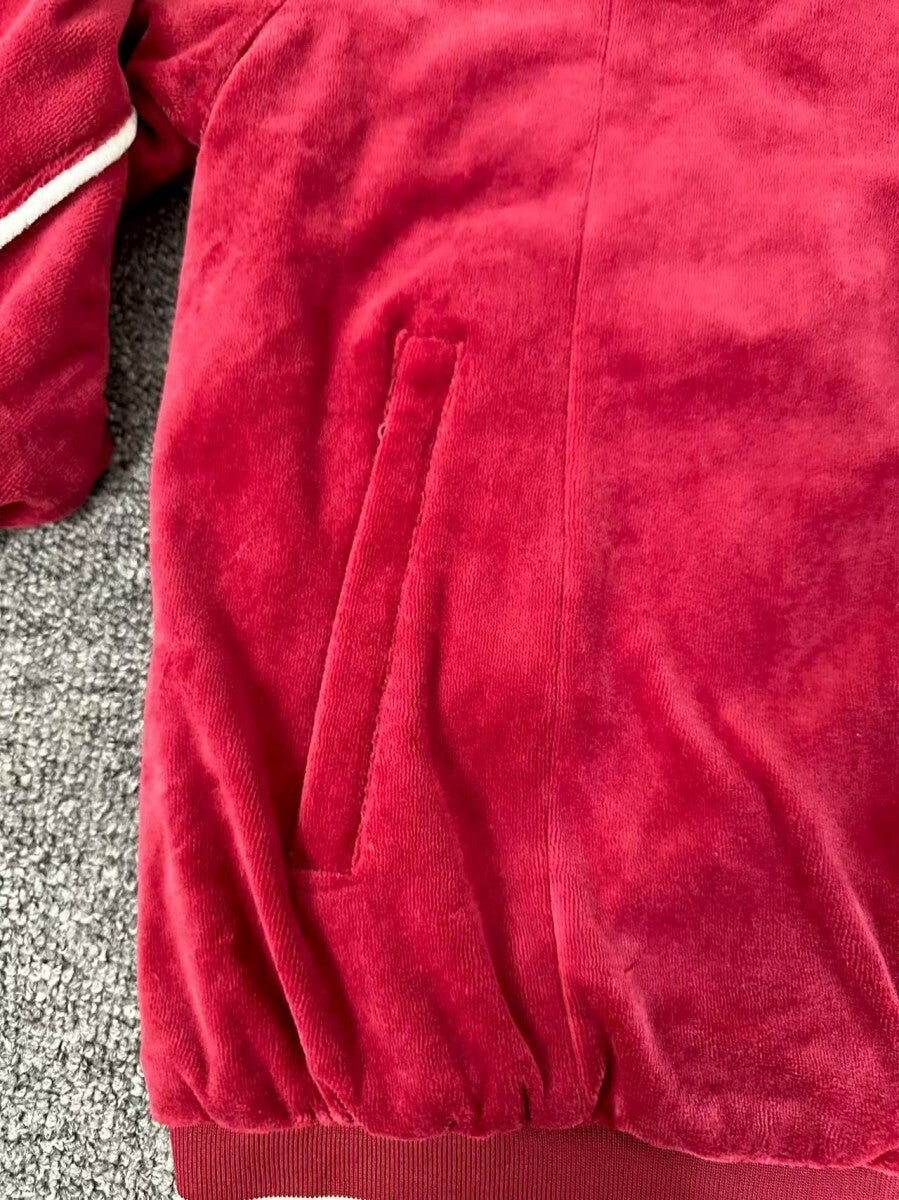 Jaqueta Corteiz VVS Uptown Velour Track Vermelha