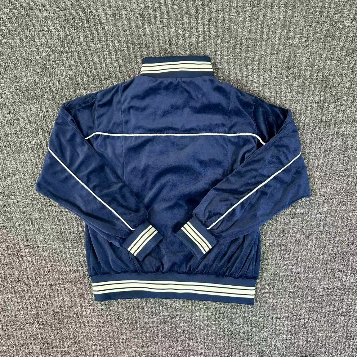 Jaqueta Corteiz VVS Uptown Velour Track Azul Marinho