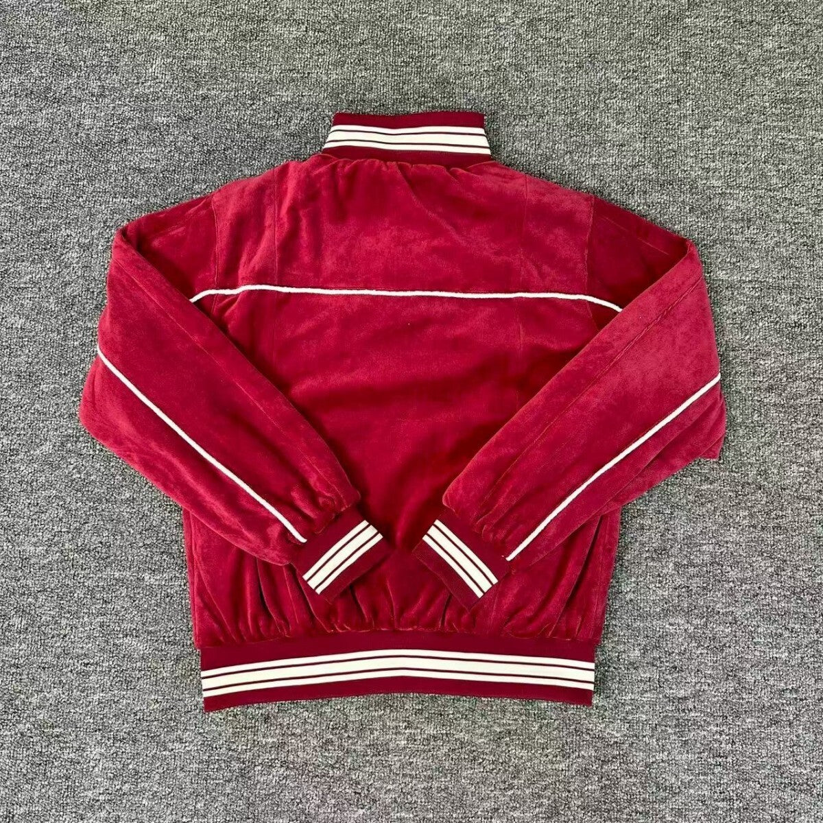 Jaqueta Corteiz VVS Uptown Velour Track Vermelha