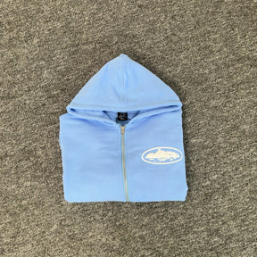 Moletom Corteiz Island Puff Print Zip Baby Blue