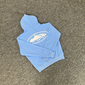 Moletom Corteiz Island Puff Print Zip Baby Blue