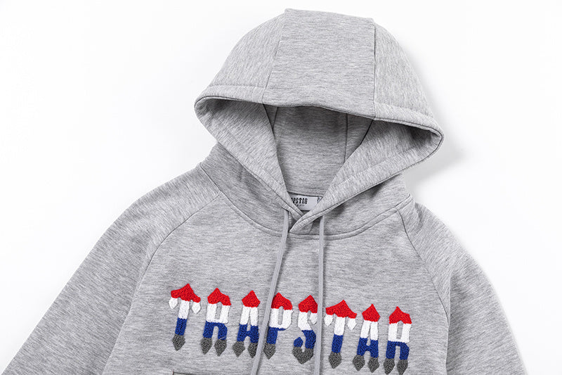 Conjunto TrapStar Chenille Decoded 2.0 - Cinza/Vermelho