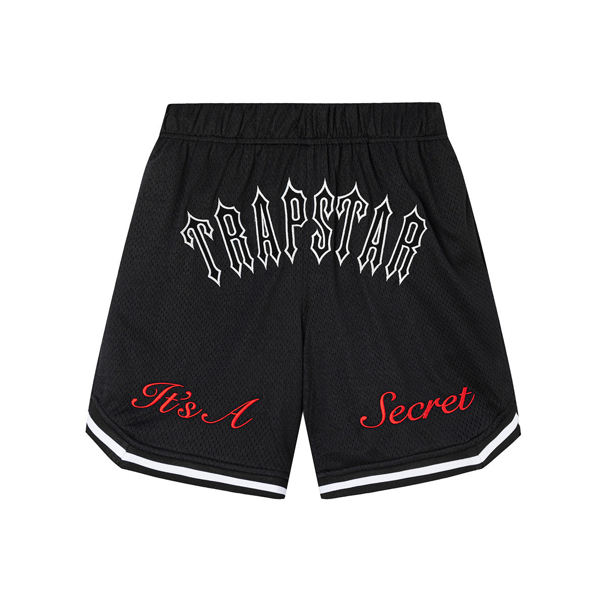 Shorts TrapStar Irongate Arch It's A Secret - Preto/Vermelho