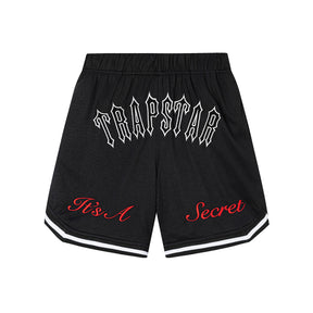 Shorts TrapStar Irongate Arch It's A Secret - Preto/Vermelho
