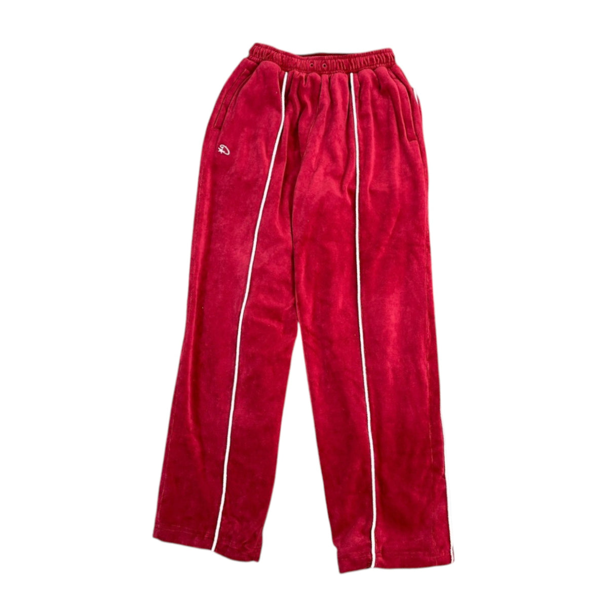 Calça Corteiz VVS Uptown Velour Track Vermelha