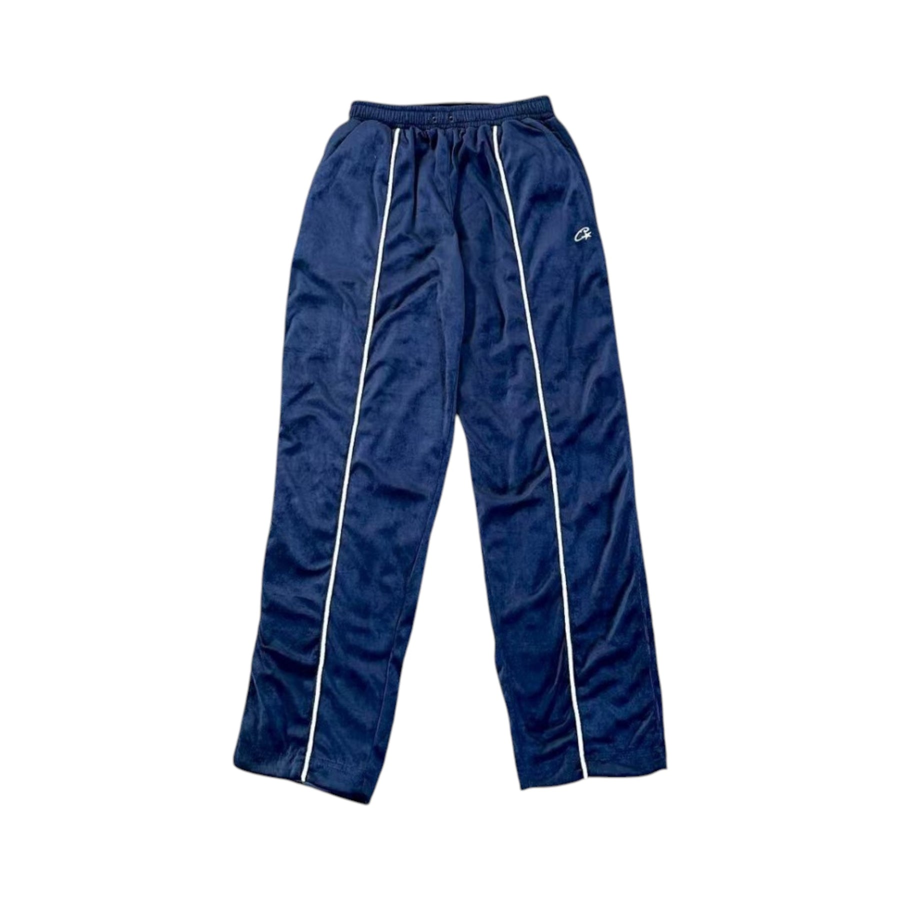 Calça Corteiz VVS Uptown Velour Track Navy