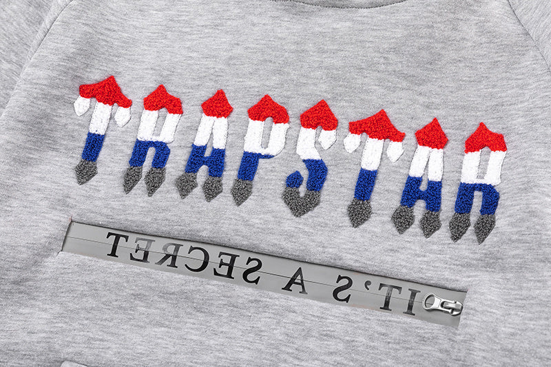 Conjunto TrapStar Chenille Decoded 2.0 - Cinza/Vermelho